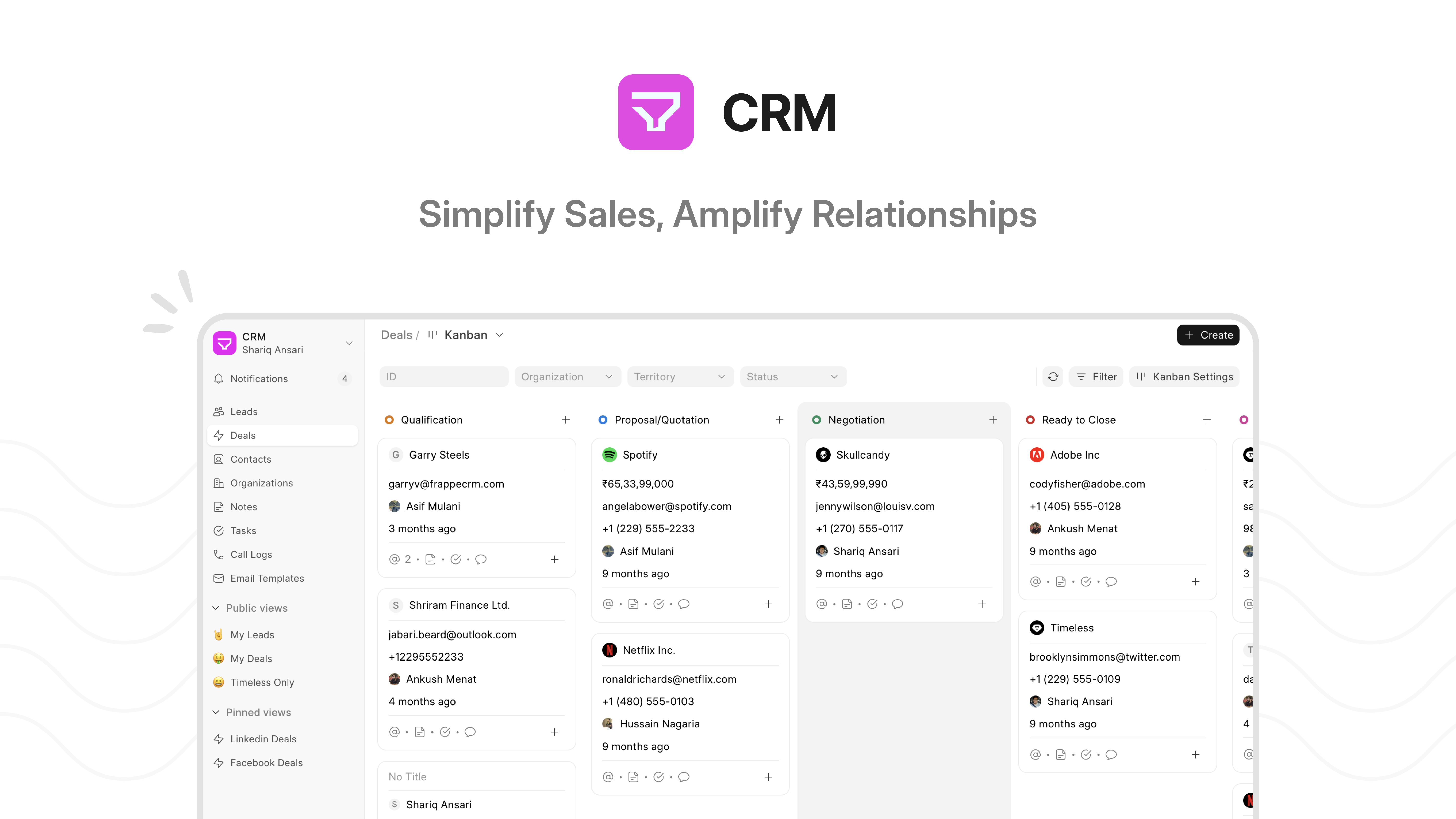 Axina CRM Dashboard Screenshot